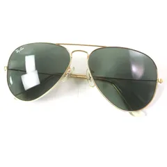 美品▼Ray-Ban レイバン ヴィンテージ RB3025 L0205 アビエーター ボシュロム ツーブリッジ ティアドロップ サングラス ゴールド 58□14 ケース付き メンズ