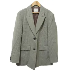 良品 IENA イエナ ハウンドトゥース テーラードジャケット 38 ブラウン レディース 古着 中古 USED