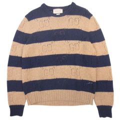 美品 GUCCI グッチ GG柄 ボーダー セーター ニット プルオーバー