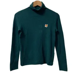 美品 MAISON KITSUNE メゾンキツネ FOX HEAD PATCH FITTED TURTLENECK タートルネック ニット セーター サイズS グリーン レディース 古着 中古 USEDのサムネイル
