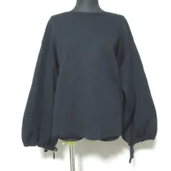 美品 DES PRES デプレ トゥモローランド ウールポリエステル ボートネックプルオーバー ニットセーター サイズS ネイビー レディース 古着 中古 USED