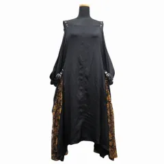 新品同様 BURBERRY LONDON バーバリーロンドン 2way 変形 ロング ワンピース ドレス シルク レース 切替 花柄 ラバーロゴ 38 黒 ブラック レディース 古着 中古 USED