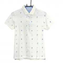 【新品】アシュワース 半袖ポロシャツ 白×ブルー系 総柄  レディース L ゴルフウェア ASHWORTHのサムネイル