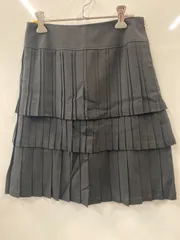 ピC382⚫︎ANAYI⚫︎アナイ⚫︎スカート⚫︎フレア⚫︎プリーツ⚫︎ティアード⚫︎ウール混⚫︎日本製⚫︎レディース⚫︎size36⚫︎黒