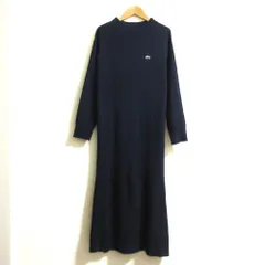 良品 LACOSTE ラコステ ローウエストリブニットドレス ワンピース EF031J サイズ34 ネイビー レディース 古着 中古 USED