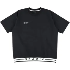 Spazio スパッツィオ Jr.半袖ラインリブピステ フットサル ピステシャツ tp0660-02、ブラック