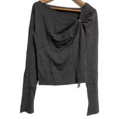 未使用 26SS SNIDEL スナイデル デザインメタルドレープニットプルオーバー SWNT261184 サイズF ダークブラウン レディース 古着 中古 USED