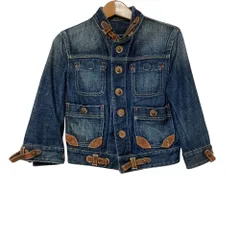美品 DSQUARED2 ディースクエアード クロップド デニムジャケット 40 ブルー レディース 古着 中古 USED