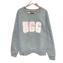 美品 UGG アグ フロントロゴ 裏起毛 スウェットトレーナー M グレー レディース 古着 中古 USED