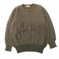 美品 ISSEY MIYAKE イッセイミヤケ 70's メランジ ニット セーター クルーネック ウール オールスタイルタグ ヴィンテージ ブラウン レディース 古着 中古 USED
