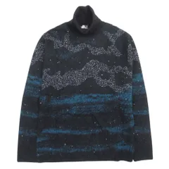 未使用 DIOR HOMME ディオール・オム 21aw ピータードイグ MILKY WAY タートルネック ニット モヘア混 セーター L 黒 ブラック メンズ 古着 中古 USED