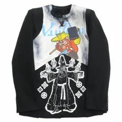 未使用 LOUIS VUITTON ルイヴィトン ハイブリッド Tシャツ テーラード ジャケット ドッキング LVロゴ モノグラム 50 黒 ブラック マルチ メンズ 古着 中古 USEDのサムネイル