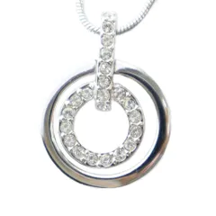 スワロフスキー SWAROVSKI Circle ペンダント ネックレス アクセサリー ラインストーン シルバー色 ■GY04 /MQ
