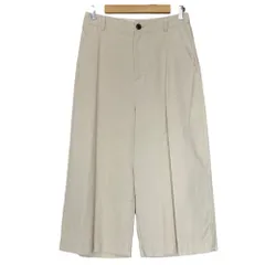 美品 pas de calais パドカレ 綿コールガウチョ ワイド コーデュロイパンツ サイズ34 ホワイト レディース 古着 中古 USED