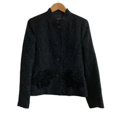 美品 YUKI TORII ユキトリイ フクレジャガード ジャケット サイズ38 ブラック レディース 古着 中古 USEDのサムネイル