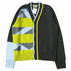 未使用 HERMES エルメス 22AW タングラム ストライプ カーディガン カットソー カシミヤ100％ アーカイブ サイズXL グリーン/マルチ メンズ 古着 中古 USEDのサムネイル