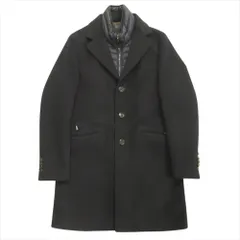 美品 MOORER ムーレー HARRIS-LE ダウン レイヤード チェスター コート ジャケット ブルゾン ウール カシミヤ 46 ダークネイビー メンズ 古着 中古 USEDのサムネイル