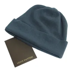 未使用 LOUIS VUITTON ルイヴィトン カシミヤ100％ ニットキャップ ブルー系 メンズ レディース 古着 中古 USEDのサムネイル