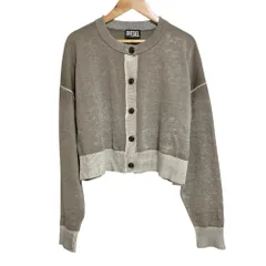 美品 DIESEL ディーゼル M-CAROLINA クロップド ニットカーディガン XS グレージュ レディース 古着 中古 USED