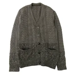 美品 Sacai サカイ 12aw アラン ニット カーディガン セーター くるみボタン 切替 ウール カシミヤ アンゴラ 2 グレー メンズ 古着 中古 USEDのサムネイル