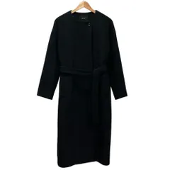良品 allureville アルアバイル ウール ノーカラーコート 2 ブラック レディース 古着 中古 USEDのサムネイル