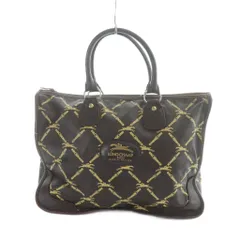 ロンシャン LONGCHAMP ハンドバッグ ミニボストン レザー 総柄 ロゴ 茶 ブラウン ■GY18 /MQ