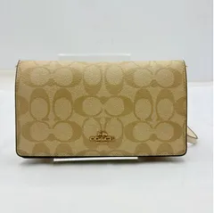 【❗️✨人気シグネチャー✨❗️】COACH B2479 3036 チェーンウォレット 2WAYショルダー ベージュ クロスボディ 長財布