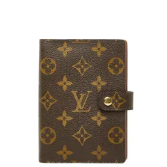 ルイ ヴィトン モノグラム アジェンダPM 手帳カバー R20005 ブラウン PVC レザー レディース LOUIS VUITTON【1-0264874】