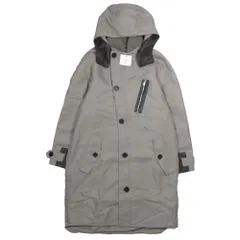 未使用 HERMES エルメス ラムレザー 切替 ナイロン フーデッドコート ミリタリーコート ロング ニットカラー アウター 46 ベージュ メンズ 古着 中古 USED