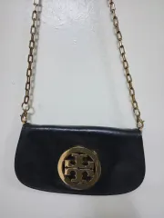 トリーバーチ ブラック ゴールド チェーン ショルダーバッグ