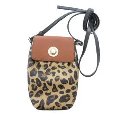 コールハーン COLE HAAN セルフォン クロスボディ ショルダー バッグ ポシェット レオパード ヒョウ柄 斜めがけ ベージュ /JS ■GY11