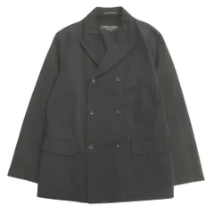 良品 96ss COMME des GARCONS HOMME PLUS コムデギャルソンオムプリュス 90's バイカラー ダブルジャケット コート ヴィンテージ M 黒 メンズ 古着 中古 USED