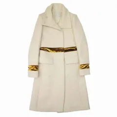 美品 BALLY バリー ウールメルトン ロングコート ベロアトリム ジャケット ブルゾン アウター I40 ベージュ レディース 古着 中古 USEDのサムネイル