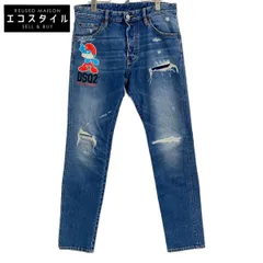 DSQUARED2 ディースクエアード ×ｽﾏｰﾌ S78LB0101 23年製 ﾀﾞﾒｰｼﾞ ﾃﾞﾆﾑﾊﾟﾝﾂ 44