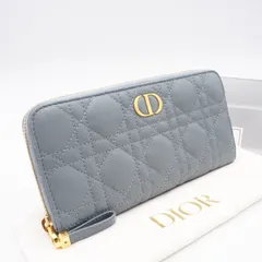 ★3日以内返品可★ 極美品 Christian Dior クリスチャンディオール ラムスキン ディオール カロ ヴォヤージュ ウォレット S5038UWHC 長財布 ブルー ラムスキン レディース ☆3日以内返品可☆ 極美品 Christian Dior クリスチャンディオール