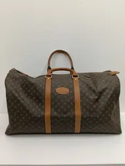 【中古品】 ACEエース Cattleキャトル 総柄 ボストンバッグ 旅行かばん 茶ブラウン 手提げ バッグかばん 現状品