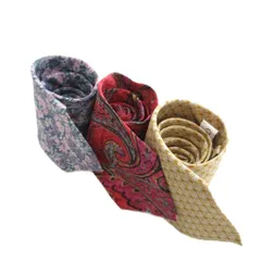 クリスチャンディオール Christian Dior 3点セット ネクタイ 絹 シルク 青 ブルー 赤 レッド 黄 イエロー 小花柄 ペイズリー柄 /YJ ■GY18