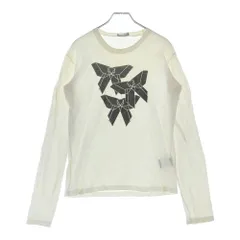 Dior HOMME (ディオールオム) 08AW クリスヴァンアッシュ期 ジオメトリックモチーフ リボンプリント クルーネック 長袖Tシャツ カットソー ホワイト 8H3365320107のサムネイル