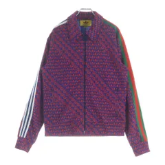 GUCCI (グッチ) 22SS GUCCI × adidas Double G and Trefoil Print Zip Up Jacket アディダス ダブルGアンドトレフォイルプリント ジップアップトラックジャケット 692112 XJEKVのサムネイル