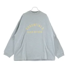FEAR OF GOD ESSENTIALS (フィアオブゴッド エッセンシャルズ) L/S HEAVY T-SHIRT ラバーロゴ ヘビーオンス長袖Tシャツ ロンT グレー