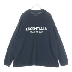 FEAR OF GOD ESSENTIALS (フィアオブゴッド エッセンシャルズ) L/S T-SHIRT ラバーロゴ 長袖Tシャツ ロンT ブラック
