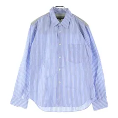 COMME des GARCONS HOMME DEUX (コムデギャルソン オムドゥ) 15SS AD2014 ウール混ニット切替 ストライプ長袖シャツ ブルー DO-B036のサムネイル