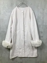 Honeys ハニーズ GLACIER 673-44-8233 ファー付き ノーカラー コート sizeM/アイボリー ◆■レディース