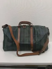 【中古品】 Polo Ralph Laurenポロラルフローレン ブラックウォッチ柄 2WAY ボストンバッグ 旅行かばん 肩掛け 手提げ バッグかばん 現状品