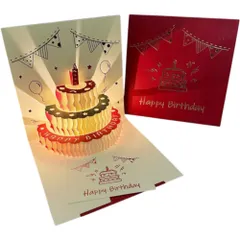 ☆ レッド×A ☆ バースデーカード 音が鳴る 光る 誕生日 メッセージカード バースデーカード メッセージカード おしゃれ 誕生日カード お祝いカード バースデイカード カード カード用紙 グリーティングカード お祝い 光る 立体 音が鳴る メッセージ