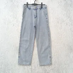 neos ネオス ワイドシルエット ロールアップ ビンテージウォッシュ オーバーダイ デニムパンツ ブルー Lサイズ ◎_〇□☆のサムネイル