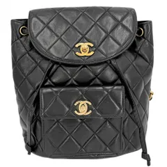シャネル リュック レディース マトラッセ バックパック チェーンショルダー ターンロック ココマーク CHANEL ラムスキン ブラック 黒 ゴールド金具【中古品】