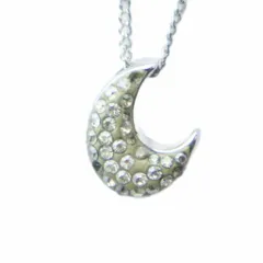 スワロフスキー SWAROVSKI ネックレス アクセサリー ペンダント ロゴ ムーンモチーフ ラインストーン シルバー色 ■GY18 /MQ