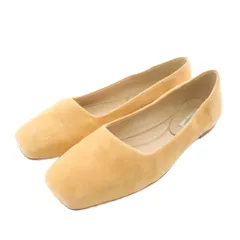 ファビオルスコーニ FABIO RUSCONI スクエアトゥサケットパンプス フラット スエード 35 22.5cm オレンジ F11503 /XZ ■GY18