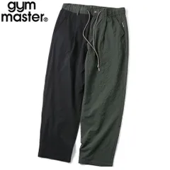 gym master ジムマスター シアサッカー タックパンツ メンズ 夏パンツ イージーパンツ 涼しい 軽量 薄手 テーパード カジュアル アウトドア G733722 ブラック×オリーブのサムネイル